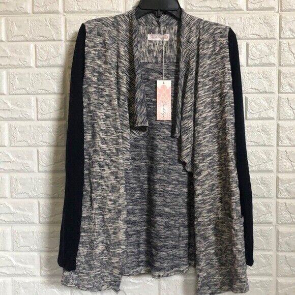 Dahlya navy blue flutter open front cardigan Women’s Size S - Picture 2 of 6